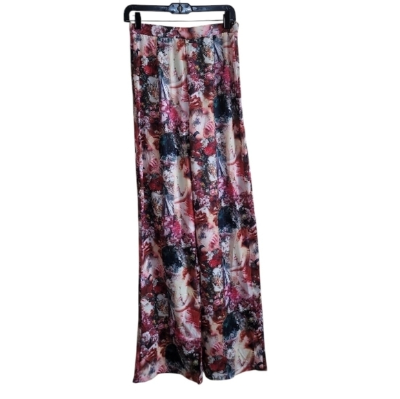 PrettyLittleThing WideLeg Floral Victorian Pants Side Zip Size 6 NWT - Picture 6 of 8